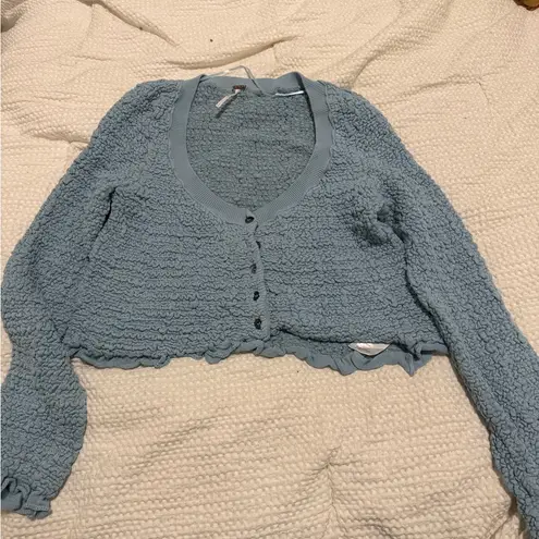 Free People  cropped button down sweater