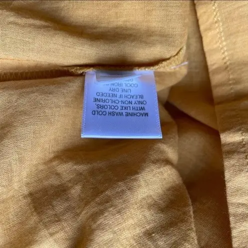 Garnet Hill NWT Top Organic Cotton Lace Trim Peasant Blouse Yellow Size 2 NEW