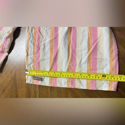 Matilda Jane Take A Chance Romper Sleeveless Pink Orange Stripe Size XL NWT