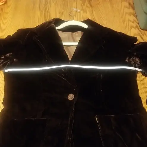 Velvety jacket with silky lining Brown Size undefined