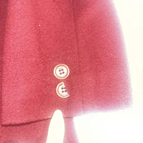 Façonnable Women’s Faconnable 100% Wool Maroon Coat Sz M Medium W Flaws