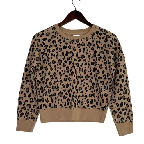 J.Crew  Leopard Stretch Lightweight Long Sleeve Top Elastic Waist XXS Brown1 - Image 12