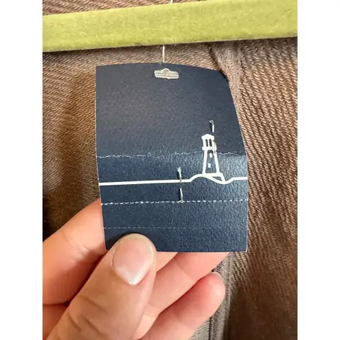 Lands' End Terry Cardigan Sweater Draped Open Front Mushroom Medium Petite Brown Size undefined