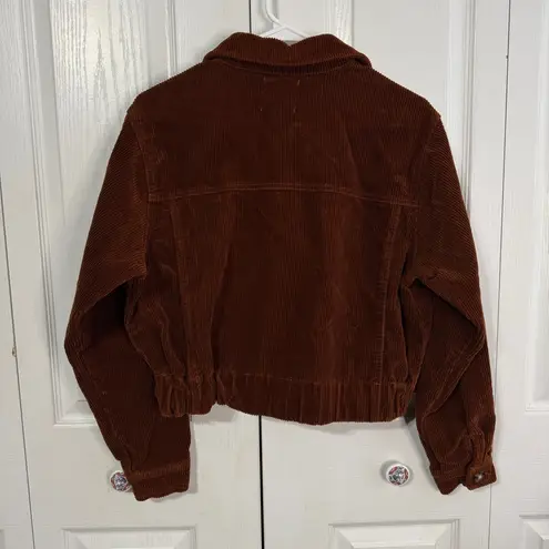 TGLA rust brown corduroy cropped jacket size small