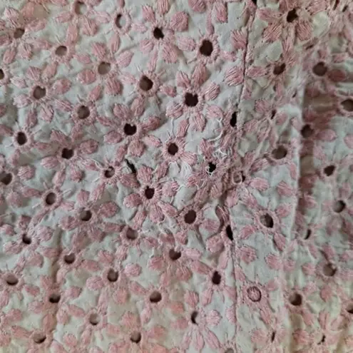 Karen Kane Tan Shorts with Embroidered Pink Flower Short