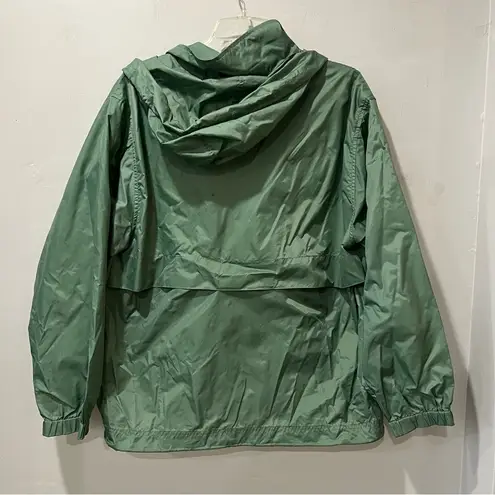 Lands' End Women's Wind Breaker Rain Jacket Hooded Green Size Medium 10
