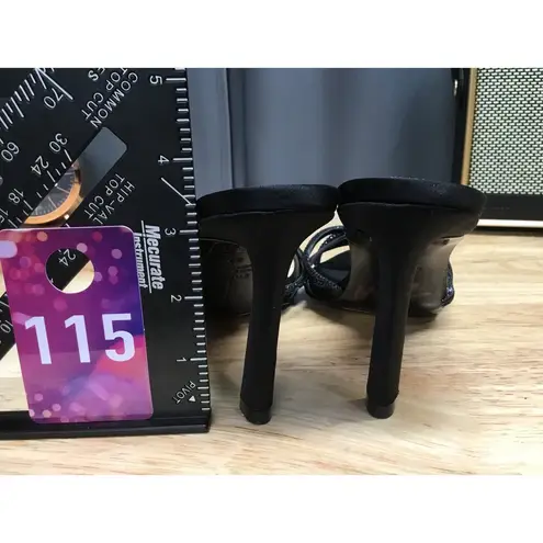 Black Suede Studio Heels Women's 7.5 Black Slip