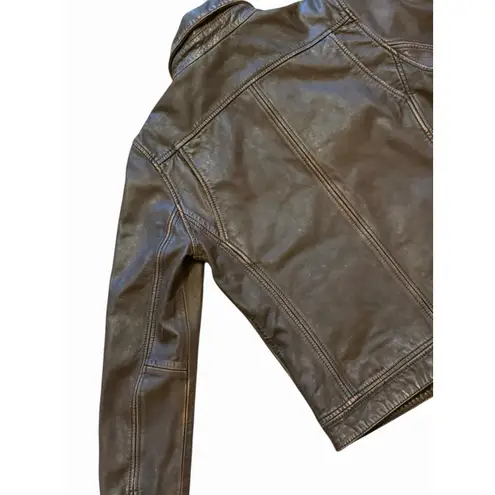 Carbon 2 Cobalt Women’s Avion Lamb Leather Jacket Brown Distressed RN# 129641 XS