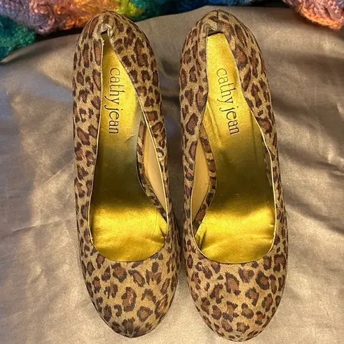 Cathy Jean Leopard platform heels