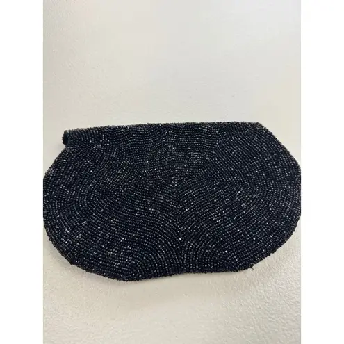 Vintage Walborg Beaded Evening Bag, Clutch Made in Belgium, Handbag Black