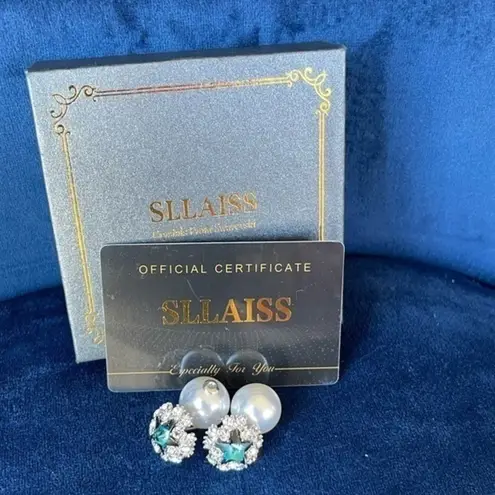 Fashion earrings with crystals from Swarowski 2 in 1 with a pearl option as well