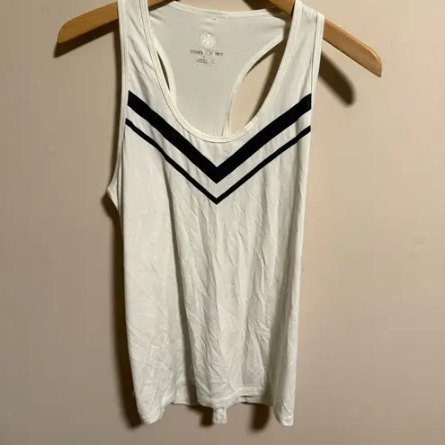 Tory Burch Sport Performance Chevron Tank in Ivory Pearl/Tory Navy