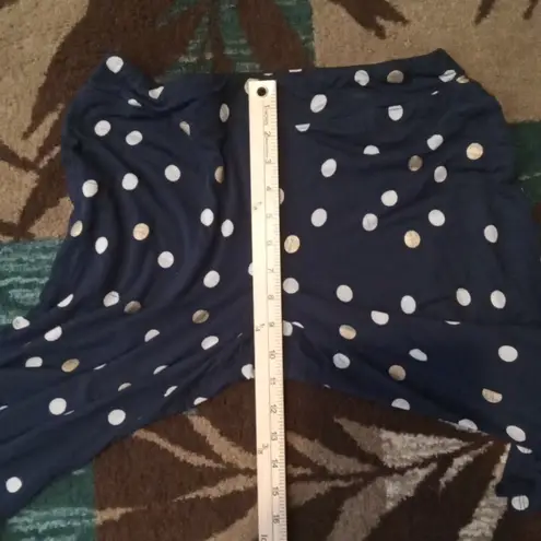 Soma Intimates Lounge Pants Navy Blue Polka Dots Elastic Wzist Pockets Size Smal