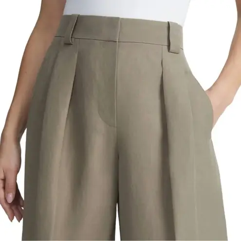 Lafayette 148 Wyatt Pleated Barrel Leg Pant US Size 6 Concrete Tan Gray