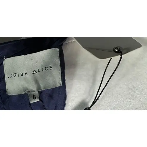 Lavish Lice NWT Lavish Alice Womens Dress Size 8 Navy Sleeveless Bodycon Midi Dress Lace-Up