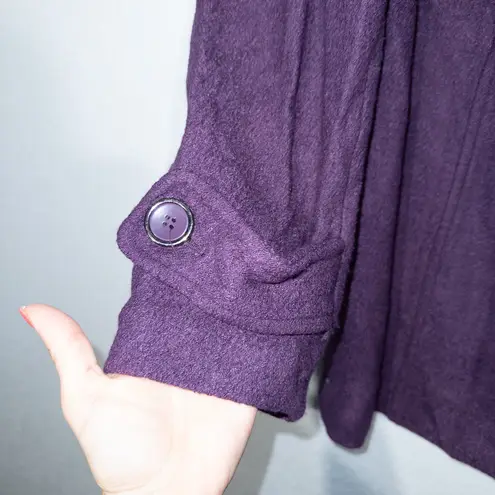 Sandro Purple Wool Blend Double Breasted Peacoat Size 1X