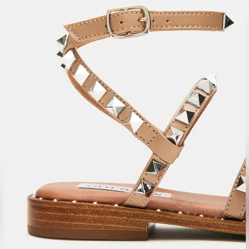 Steve Madden  Travel Tan Ankle Wrap Gladiator Studded Sandal