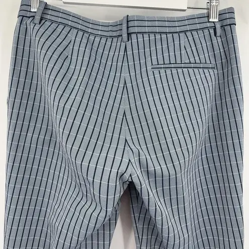 Theory ‎ Treeca 4 Blue Check Screen Viscose Trouser Dress Pants Women's Size 6