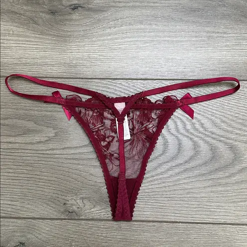 Agent Provocateur Jayce Burgundy Suspender Garter Belt And Panty Set Size 2 Red