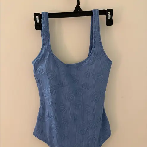 Aerie  blue shell 1 piece bathing suit size S