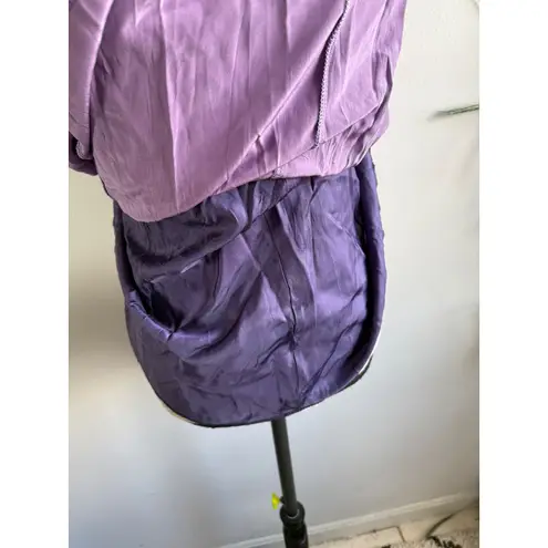 Sistes Made in Italy Purple Strapless Top White Floral Lace Trim Boho Summer