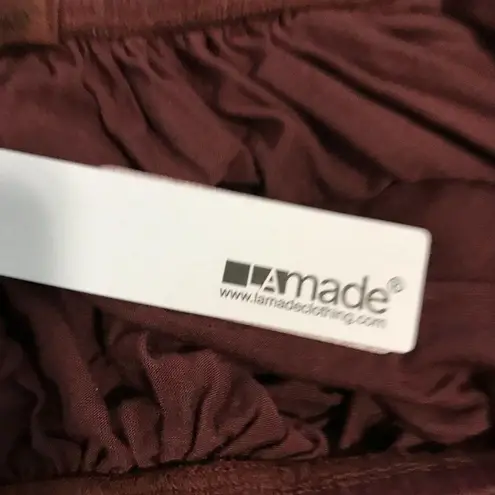 LA Made Sleeveless Blouson Top RumRaisin Red