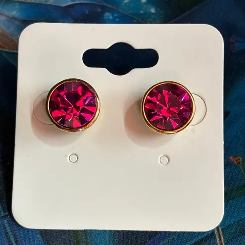 Radiant Fuchsia Stud Earrings Pink