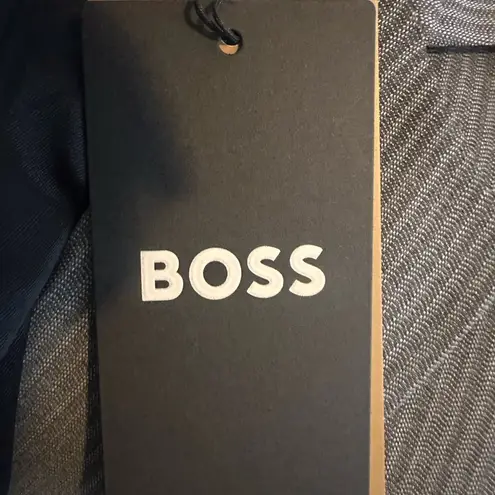 Hugo Boss Jabielle Pinstripe Wool Double Breasted Blazer Gray. Womens size 4