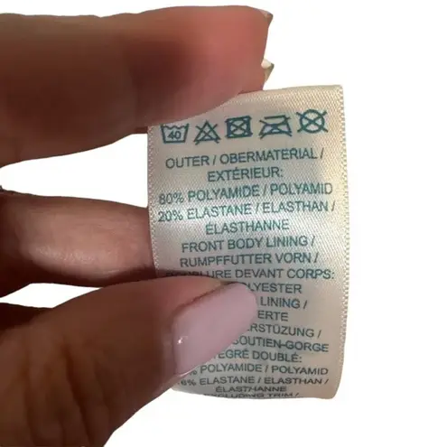 Boden Red & White Paisley Ruched Tied Sides Summer Tankini Top Women Sz 10