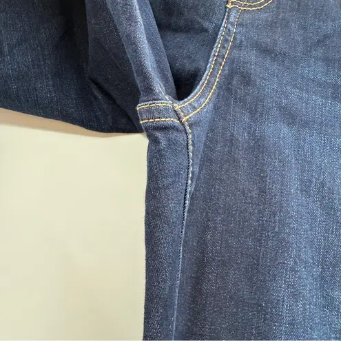 Seven7 High Rise Tower Straight Crop Raw Hem Denim Blue Jeans Sz 14