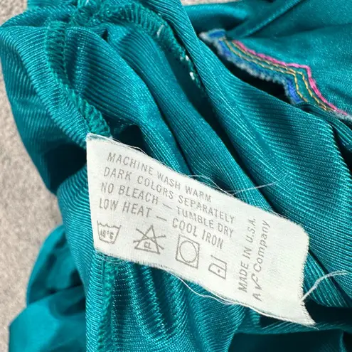 Vanity Fair Vintage Floral Embroidered Mumu Robe Nightgown Women's Medium V-Neck