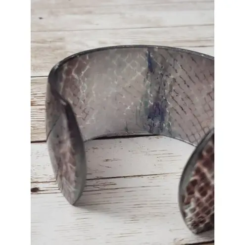 Vintage Bracelet / Cuff Chunky Brown & Grey Scale Like