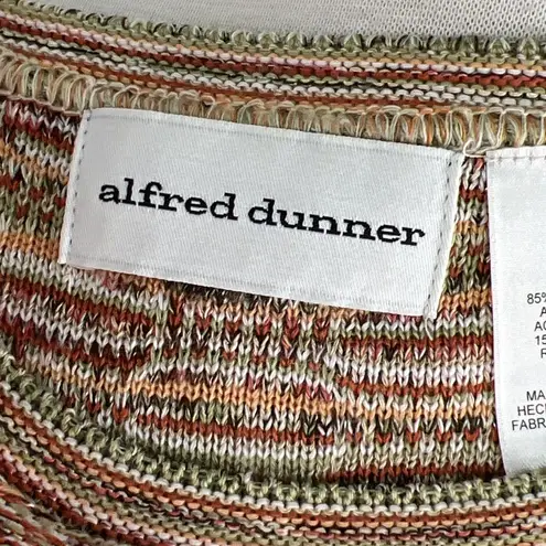 Alfred Dunner  Size XL Space Dye Wavy Stripe Short Sleeve Top Knit USA Made