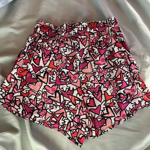 BRITTO Shorts Pink Red Heart Graphic Print Brand New With Tags Size XS