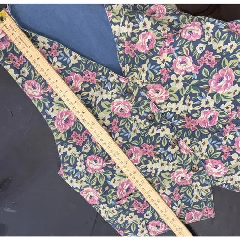 Banana Republic Vintage  Safari & Travel Floral Cotton Denim Printed Jean Vest M