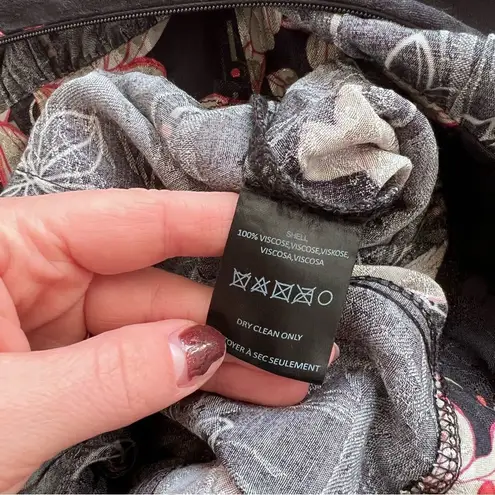 Anthropologie  harlyn black‎ floral long sleeve jumpsuit women’s size S