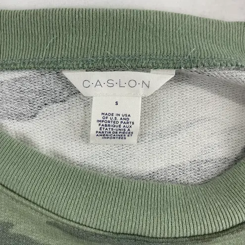 Caslon New Camo Print Side Slit Oversized Sweatshirt Cotton Crewneck Green
