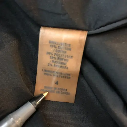 Elie Tahari Canvas Cotton Blend Pencil Skirt Stretch Lined Black 4