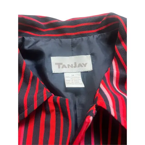 Tan Jay zippered front jacket striped size 14 Red