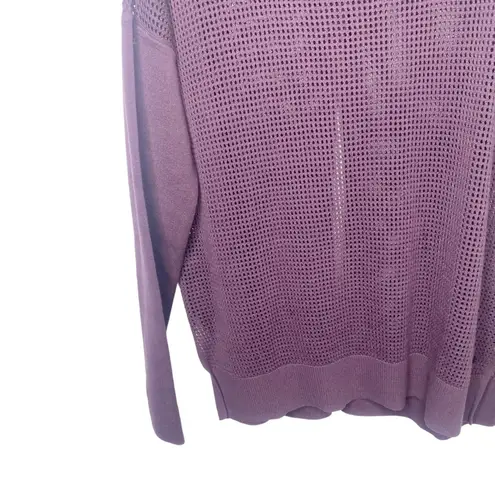 Sweaty Betty  Womens Open Back Open Knit Sweater Purple Size large N