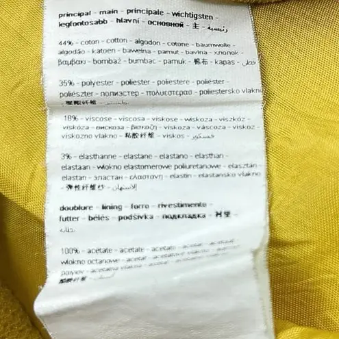 Promod Mustard Yellow Zip Front Pencil Straight Mini Athletic Golf Skirt Size 8