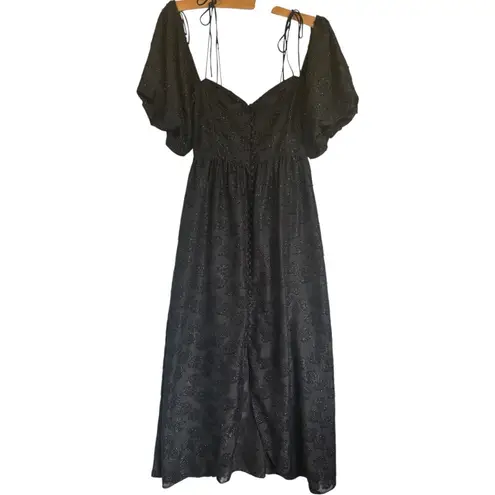 Hofmann Copenhagen Angele black dress Sz 2 Sheer Empire Button Whimsigoth Witch