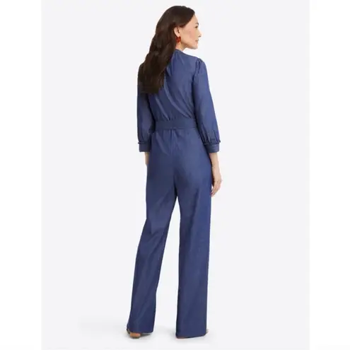 Draper James the waist jumpsuit in chambray dark wash NEW XS
