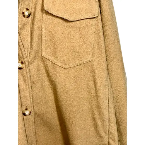 Abercrombie & Fitch  Tan Brown Wool Long Sleeve Collared Shacket Jacket Womens M - Image 8