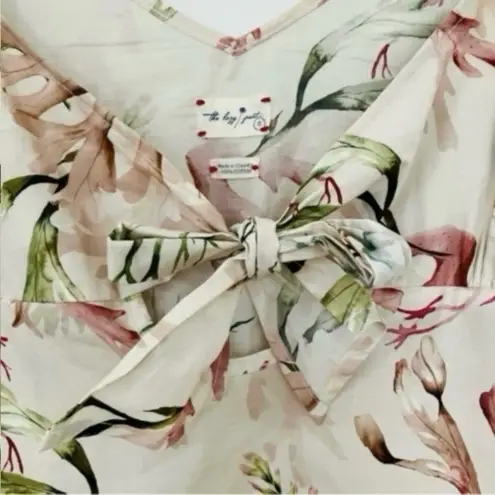 The Lazy Poet Seaweed Loungewear Tie Top Pink Cotton Blush Keyhole Spaghetti Strap