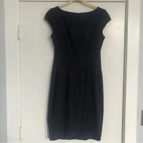 LK Bennett L.K. Bennett Navy Blue Sheath Dress Pleated Tulip Hem women’s size 6 cocktail