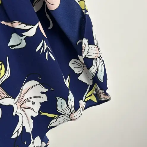 Lila Rose|Blue Floral Cold Shoulder Crossover Romper sz 10 Blue