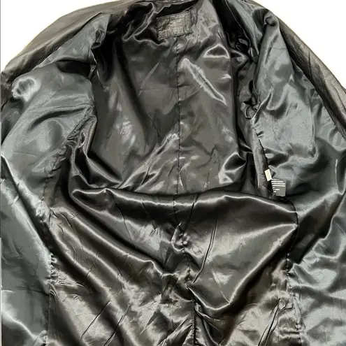 Jacqueline Ferrar Vintage 90s Black Leather Trench Coat - Size M