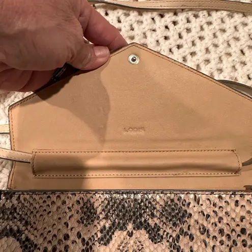 Lodis Tan and Brown Snake Print Women's Crossbody Bag