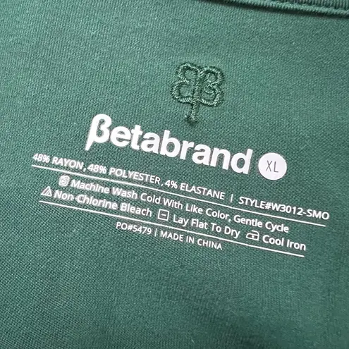 Betabrand Womens Swing Top Shirt Blouse Split Sleeve Scoop Neck Stretch Teal XL